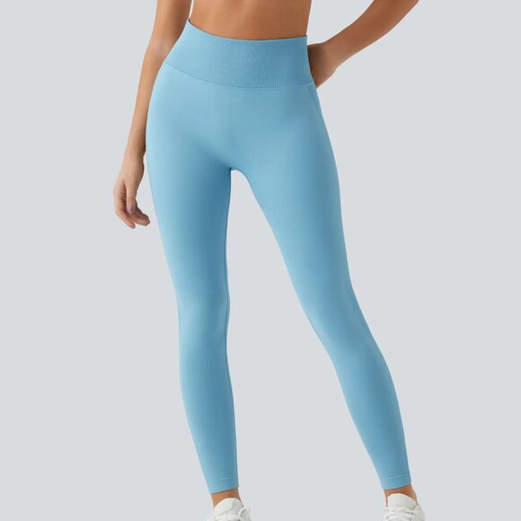 Halara Seamless Flow High Waisted Scrunch Butt Lifting Leggings 7/8 Length Med - Picture 1 of 12